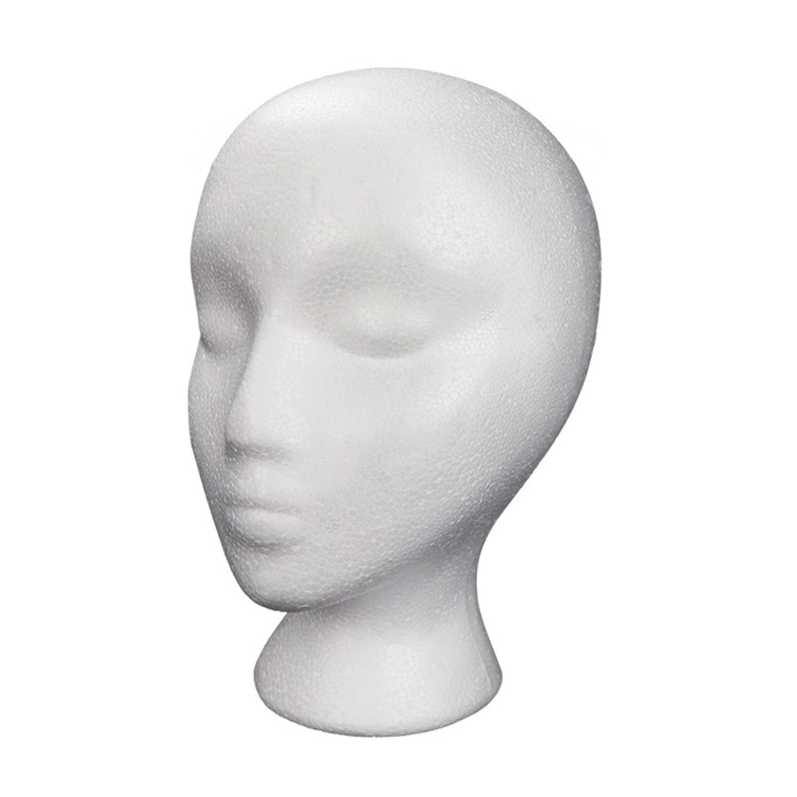 1/2pc Female Styrofoam Foam Mannequin Head Stand Model Display Polystyrene Mannequin Manikin Head White Female Display Head for Wig Hat Headset Sunglasses (White)