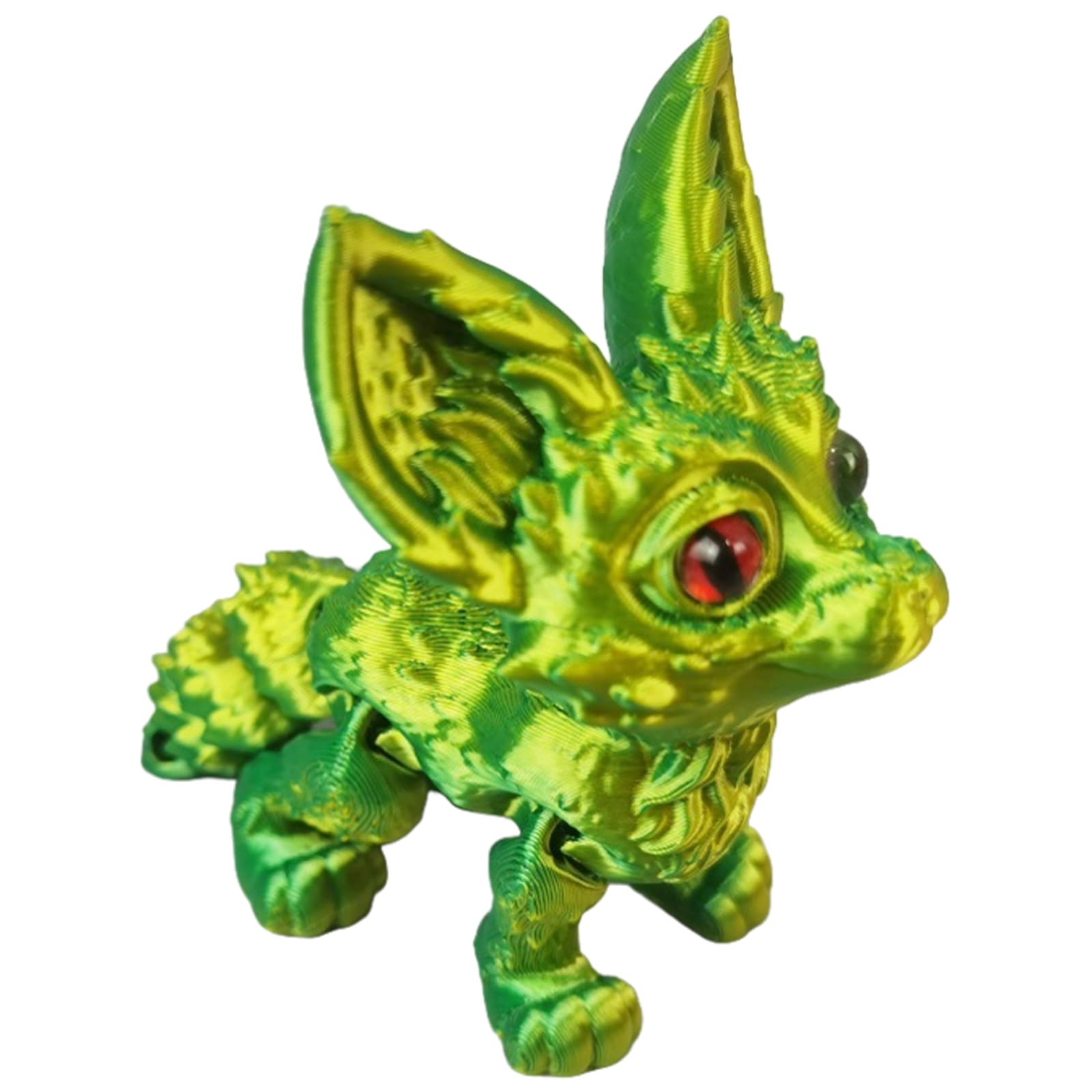 Maxtonser 3 Dimensions Printed Foxes Flexible Articulated Foxes Fidgets Toy Desktop Pet Ornament Realistic Hairless Foxs Figurines