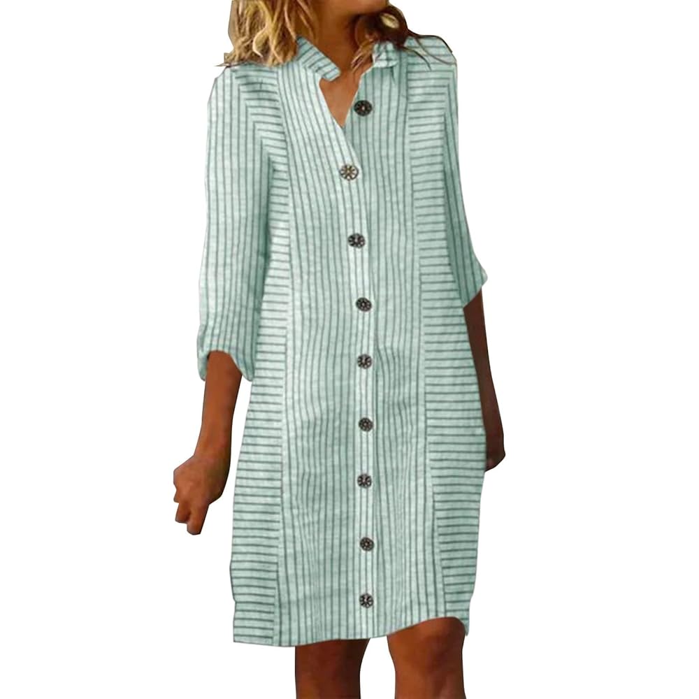 MESSIYO Linen Dresses for Women 2024 Shirt Dresses for Women