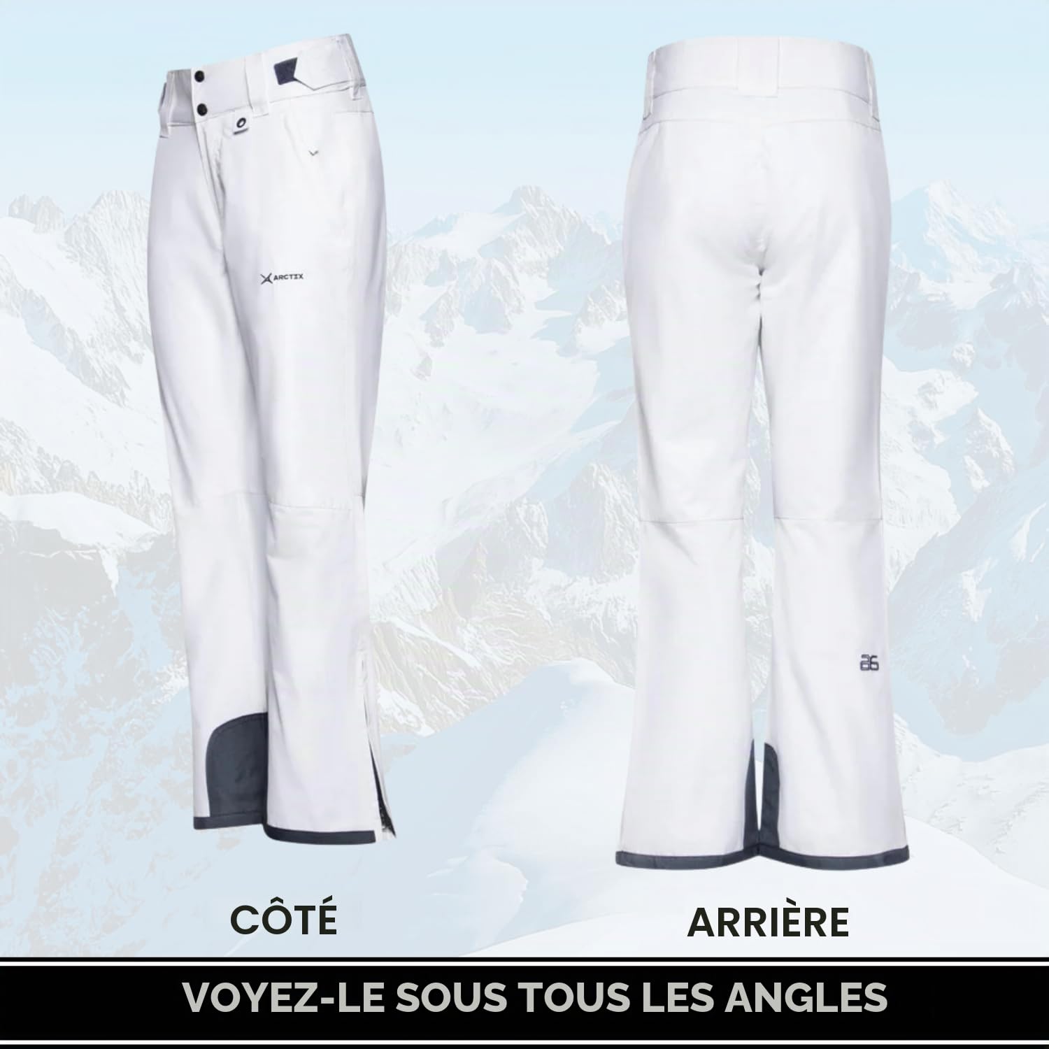 Arctix 36181148 Pantalon de ski Femme Blanc FR : XL (Taille Fabricant : XL)