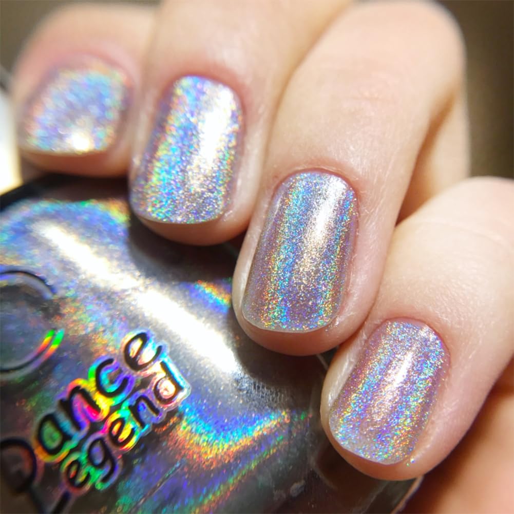 COSMOO Sliver Holographic Nail Polish, Laser Iridescent Nail Lacquer