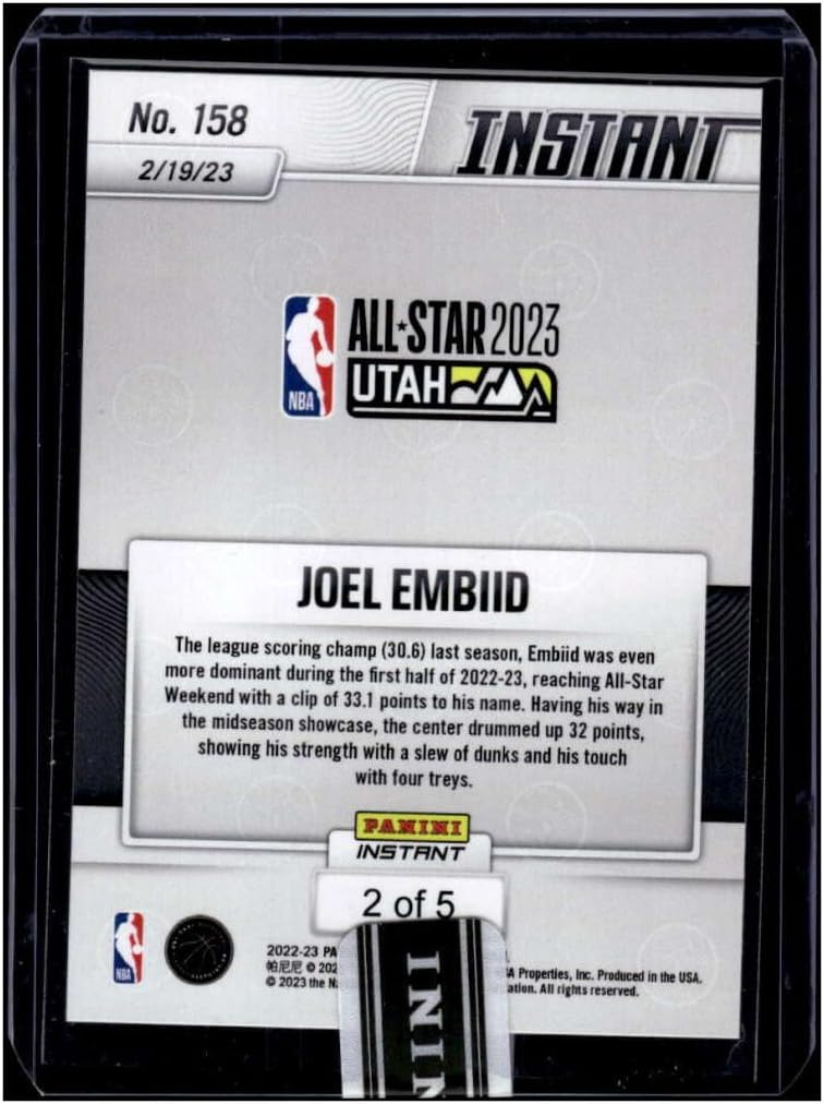 JOEL EMBIID 2022-23 Panini Instant All Stars VersiColor 2/5 MT-MT+ NBA Basketball #158