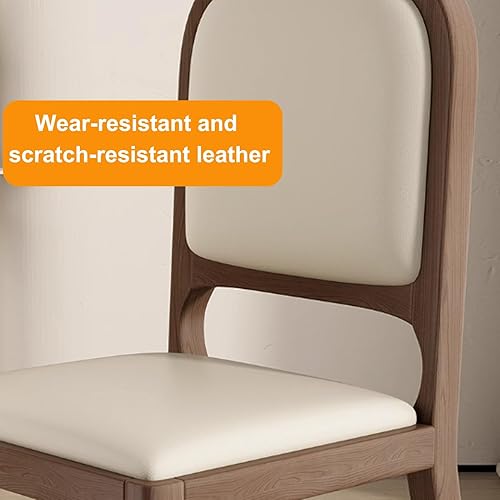 Miniatura 5 de Leather Seat Dining Room Chair with Back, Wooden Dining Chairs Set Kitchen Chair, Dining Room Chairs Armless Seat for Kitchen Living Room