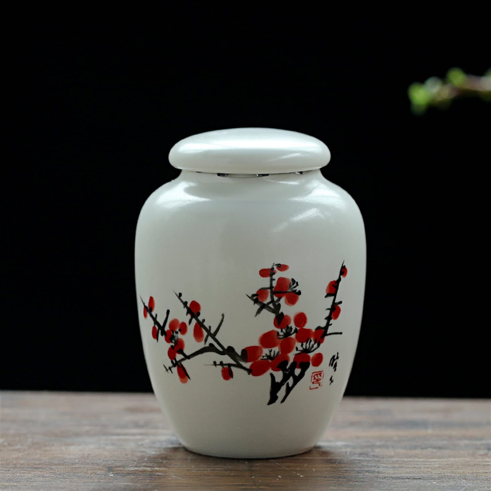 JFGCTYHXY Pet urns, Ceramic Pet Cremation Urn Small Multicolor(2 Plum Blossoms)