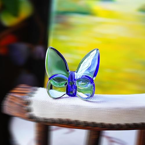 Miniatura 3 de KANPURA Figura de mariposa de cristal azul, figura de mariposa voladora, adorno de mariposa de cristal, animal de cristal coleccionable para