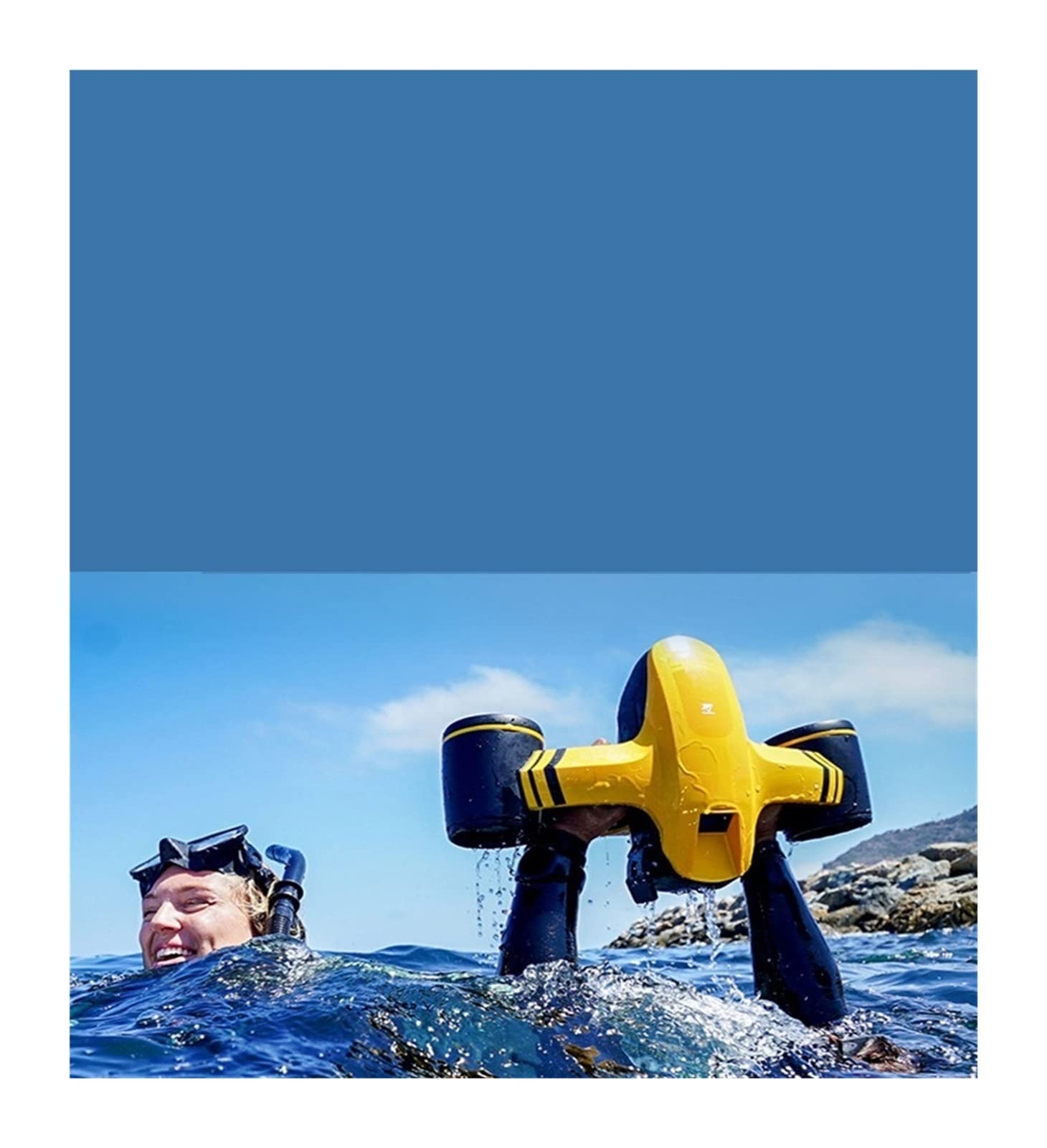 Unterwasserscooter, Booster-Unterwasserstrahlruder, Unterwasserflugzeug, Unbemannter Roboter, Schwimmende Freitauch-Handtauchausrüstung Im Freien(Yellow)