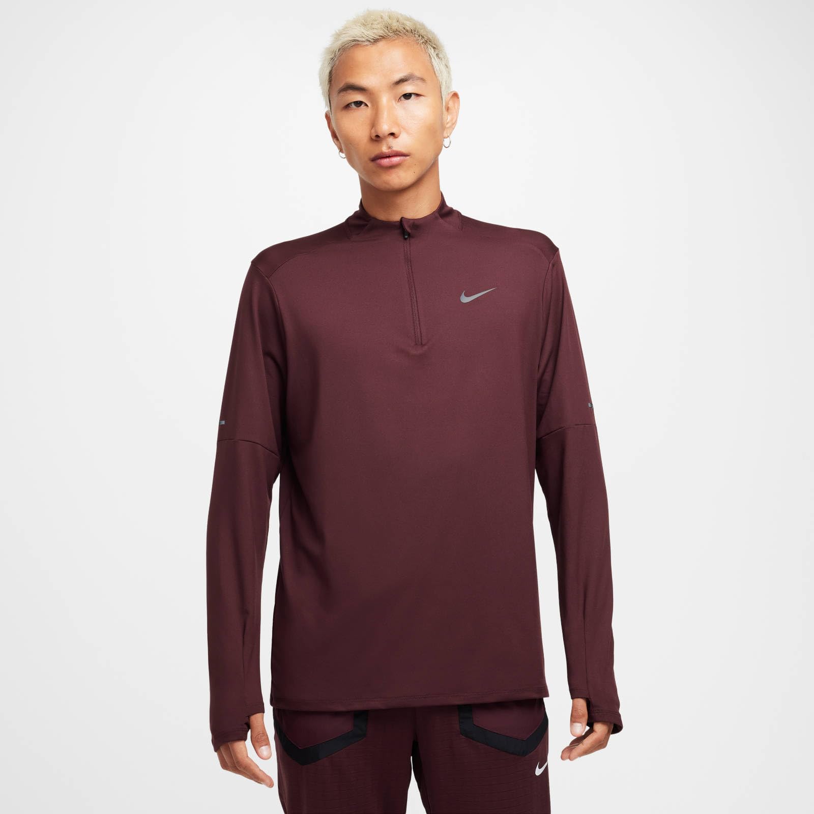 NIKE Górna część biegowa Mężczyźni Nike Dri-fit-laufoberteil Mit Halbreißverschluss Für Herren
