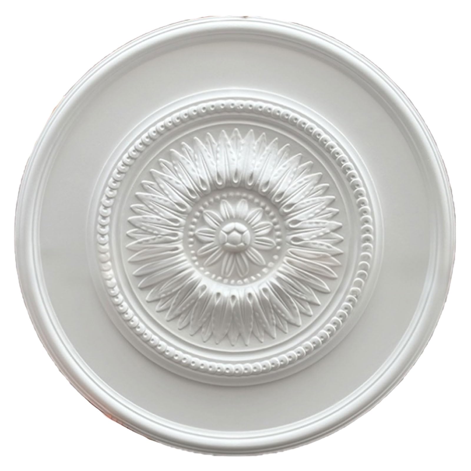 Foelanne White S Ceiling Medallion White Lightweight Pu No Drilling Multiple Sizes(,60Cm)