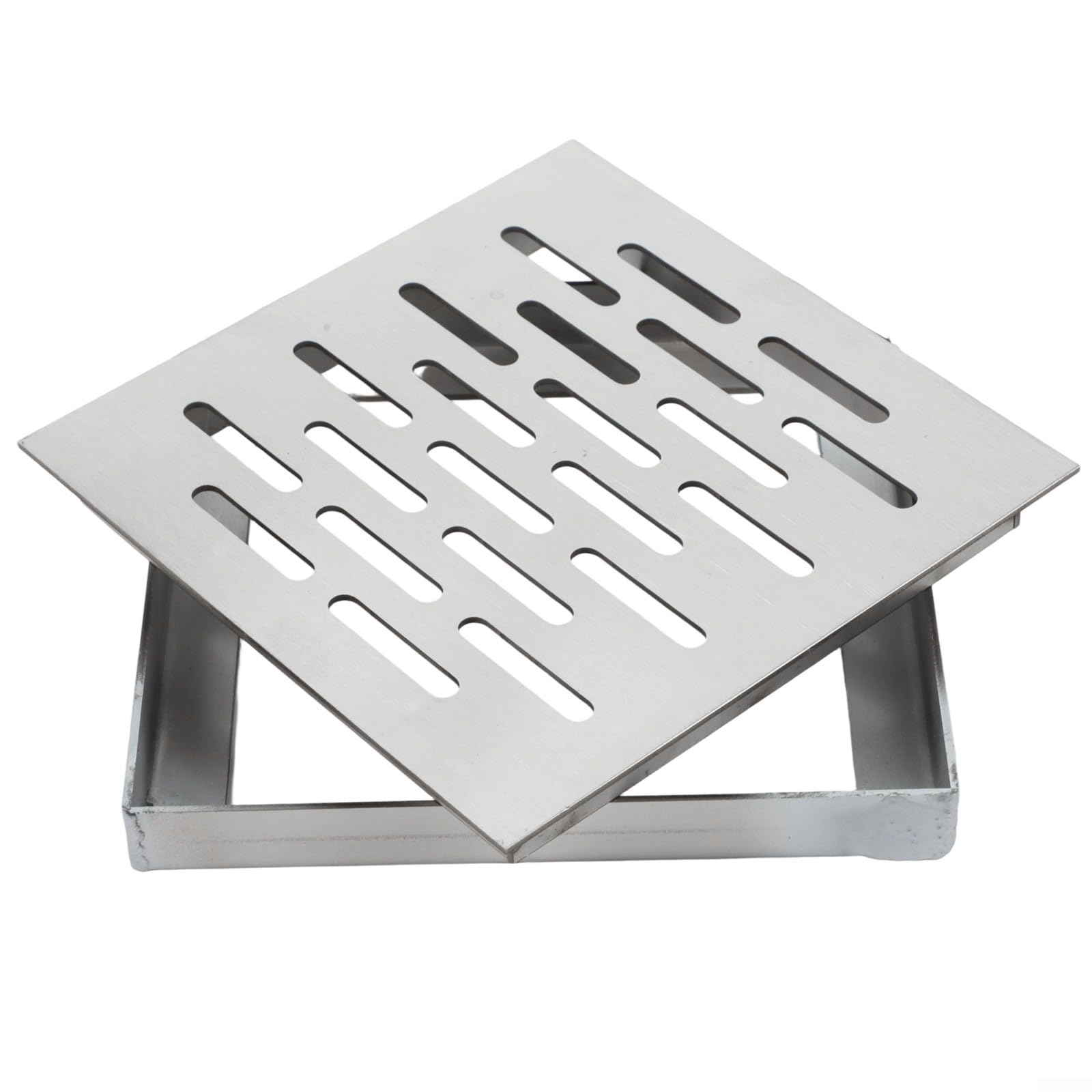 Couvercle de vidange robuste en acier inoxydable avec finition antidérapante et trous de drainage rapide, conçu pour une utilisation dans les routes, les écoles, les zones résidentielles (150 x 150 x