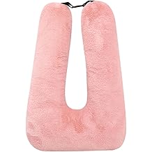 Kids Travel Pillow, Car Pillow with Lining, Neck and Head Support Cushion for Kids and Adults, Perfect for Long Distance Travel, Car Seats, Airplanes, and Road Trips (Pink)