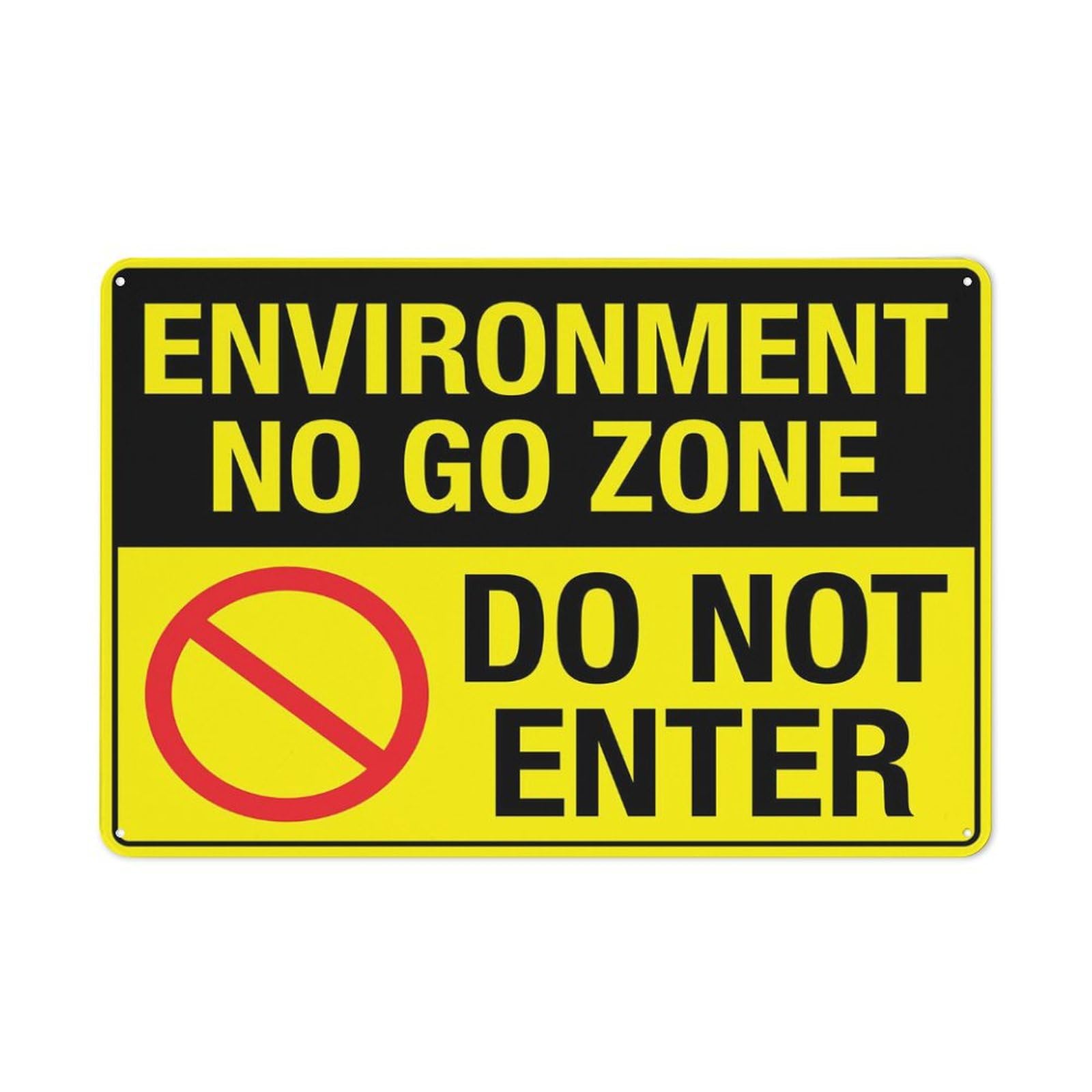 Environment No Go Zone Sign Signs Outdoor, Uv Printed Metal Aluminum Tin Sign 8X12In, Weatherproof And Security Signs For Home Or Business