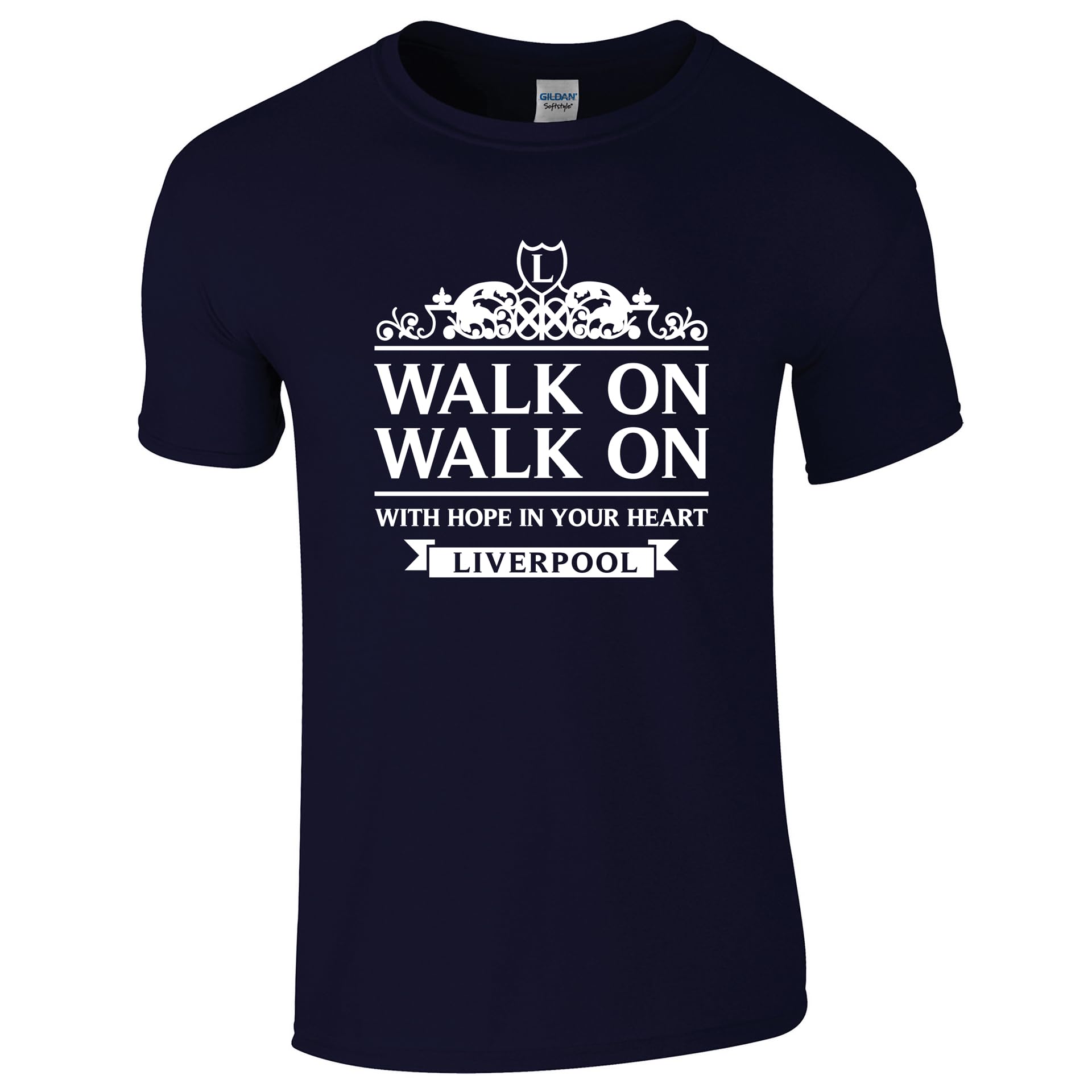 Partisan Walk On T-Shirt Liverpool Adult (UK, Alpha, XXL, Regular, Regular, Navy)