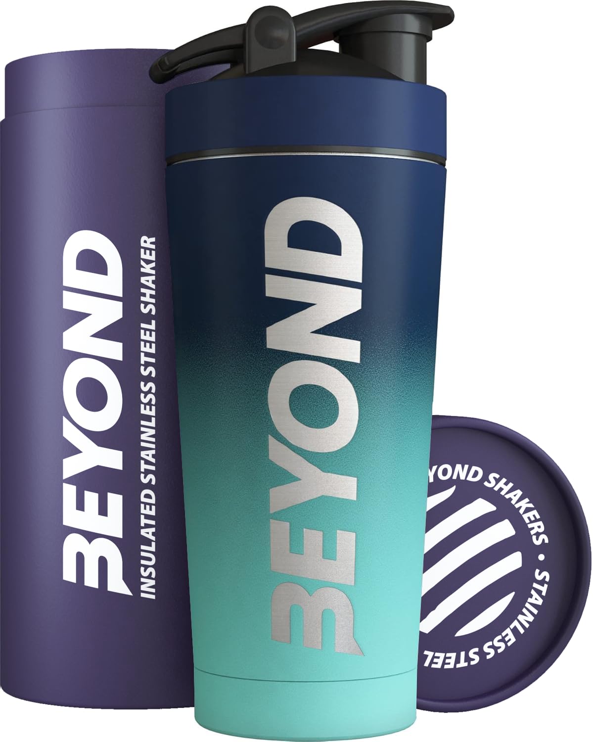 Beyond Shakers Light & Dark Blue Beyond Stainless Steel Protein Shaker