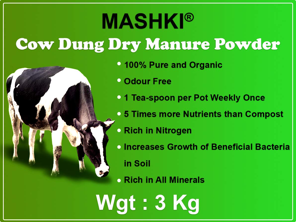 See full amazon price history chart for MASHKI Natural Organic Cow Dung Dry Manure Powder/Plant Fertilizer 100% Pure Organic Fertilizer - 3 Kg Pack (3) MASHKI Natural Organic Cow Dung Dry Manure Powder/Plant Fertilizer 100% Pure Organic Fertilizer - 3 Kg Pack (3) (B089DPC7M4) Amazon Price History, Amazon Price Tracker