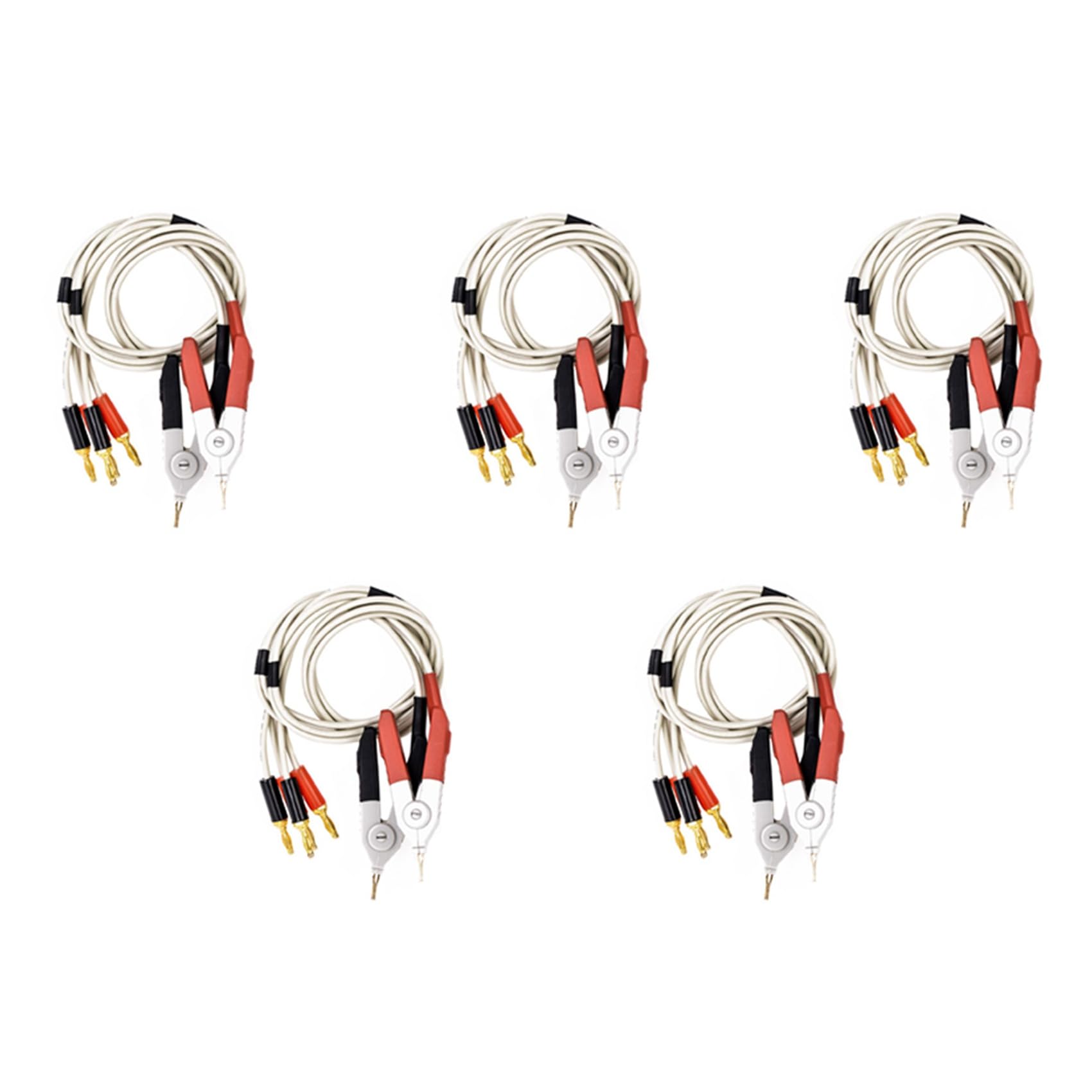 5 par izolowanych klipsów wtykowych bananowych kabel niski opór zacisk sondy przewody miernik testowy zacisk Kelvin nowy