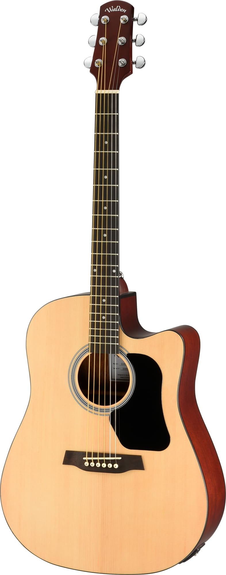 WALDEN Chitarra western Dreadnought Cutaway, vernice satinata, EQ, borsa