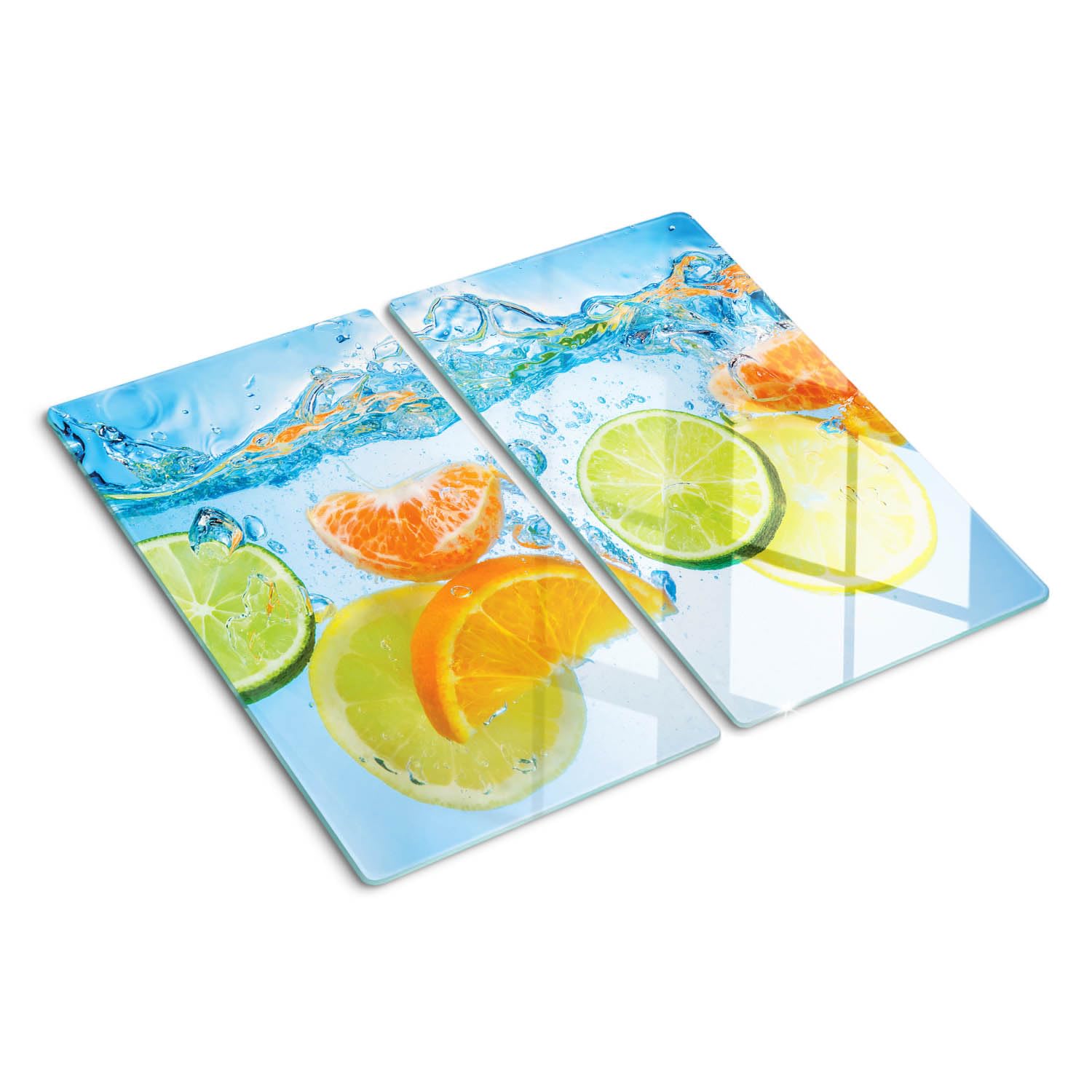 Planche en verre résistant à la chaleur avec pieds antidérapants pour plats