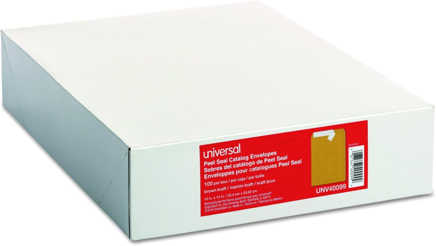 Universal 40099 Peel Seal Strip Catalog Envelope, 10 x 13, Kraft (Box of 100)