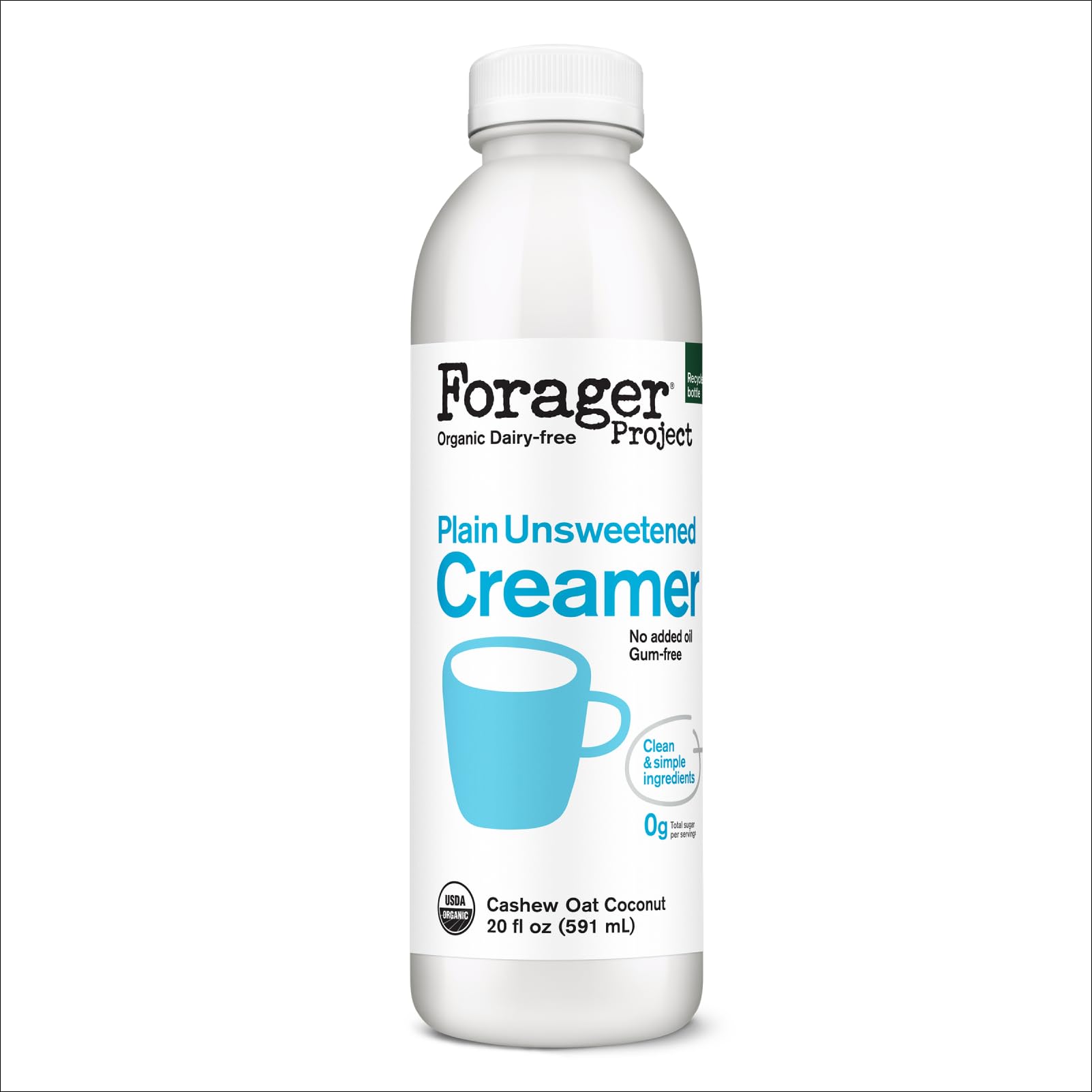 Forager Project Organic Dairy Free Plain Cashew Oat Coconut Creamer 20 Fl Oz