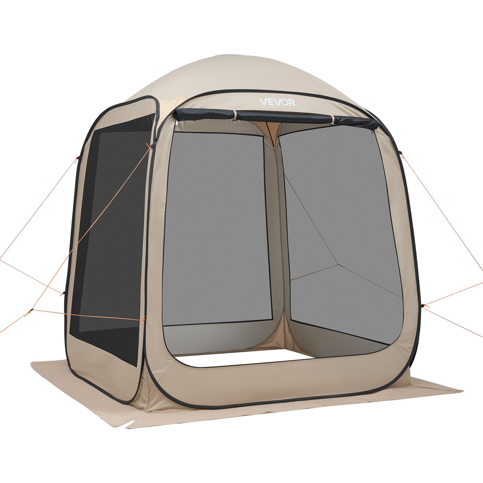 VEVOR Namiot kempingowy, 182,88 x 182,88 x 219,4 cm, namiot imprezowy dla 4-6 osób, namiot Pop Up z torbą do przenoszenia, siatkowymi ścianami bocznymi i śledziami, do ogrodu, na taras i do aktywności