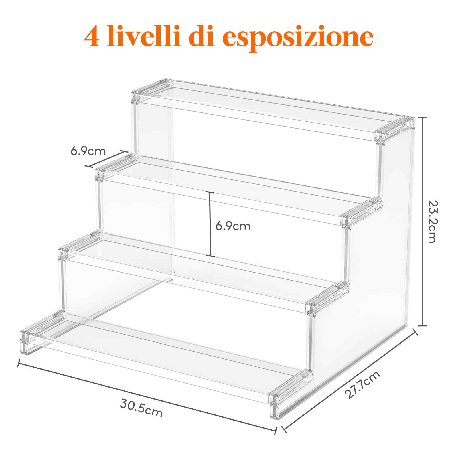 Lifewit Alzatine per Buffet a 4 Ripiani, Espositore per Dolci e Frutta in Plastica, Alzate Buffet per Cupcake per Matrimoni, Feste, Compleanni, 30 cm, 2 Confezione