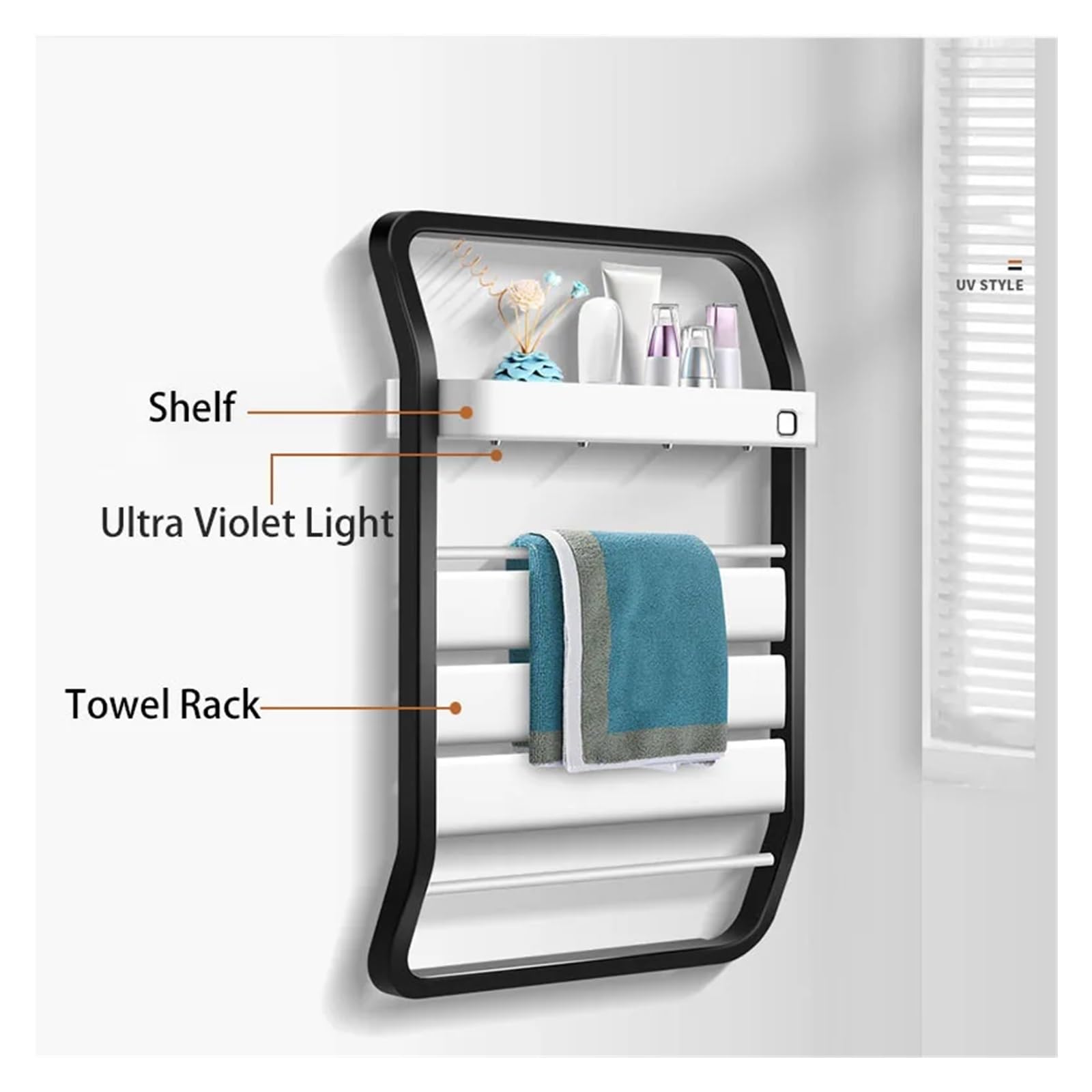 Scaldasalviette Elettrico for Bagno, Scaldasalviette Riscaldato, Asciugatrice Gratuita, Accessori for La Casa, Decorazione for Hotel Sicuro Efficace