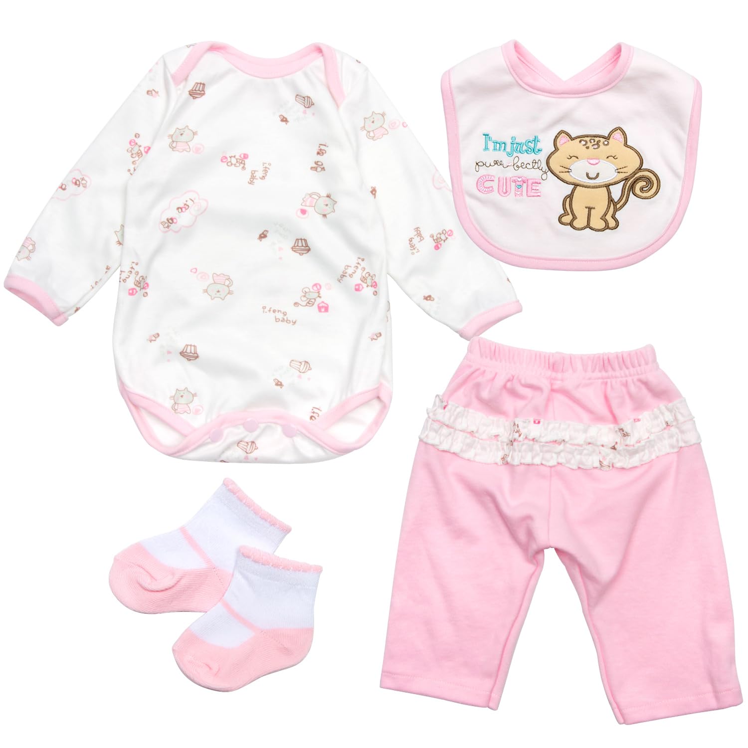 Amazon.co.jp: NPKPINK リボーンベビードール 洋服 アクセサリー 4点 