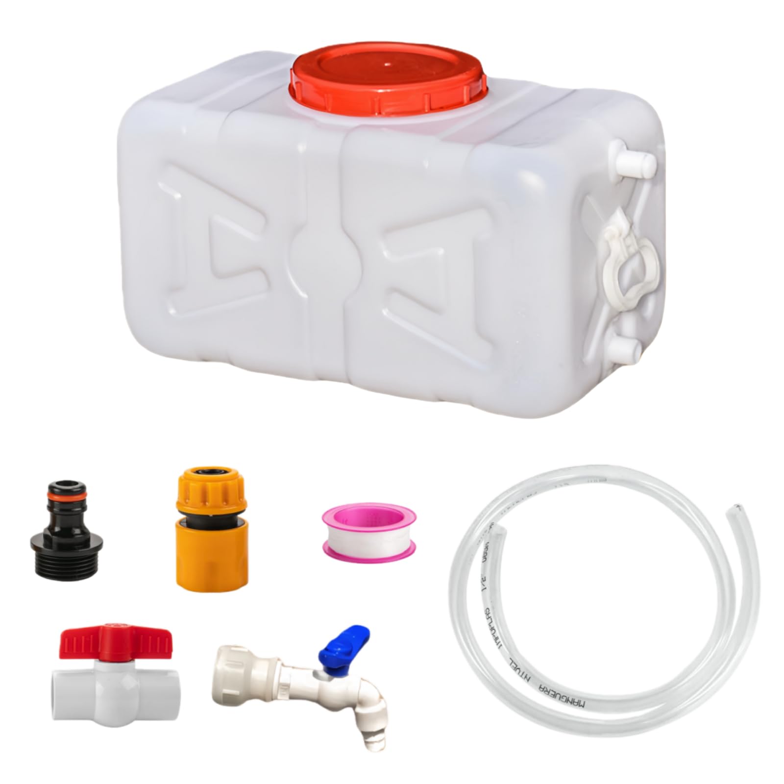 Kunyos White 30L Portable Water Tank – 8 Gallon Campervan Water Tank With Spigot, Food-Grade Plastic Water Container Camping, Fresh/Dirty Water Storage Tank For Uk Outdoor, Garden (, 30L)
