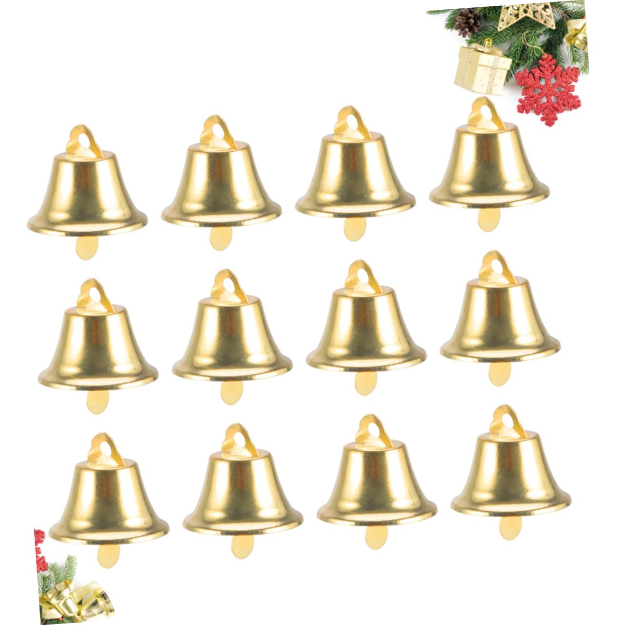 Colgante De Campana Navideña Mini De 20 Mm Dorada, Campana De Viento para Decoración De Árbol De Navidad, Accesorios DIY para Manualidades, Pack De 120 Unidades