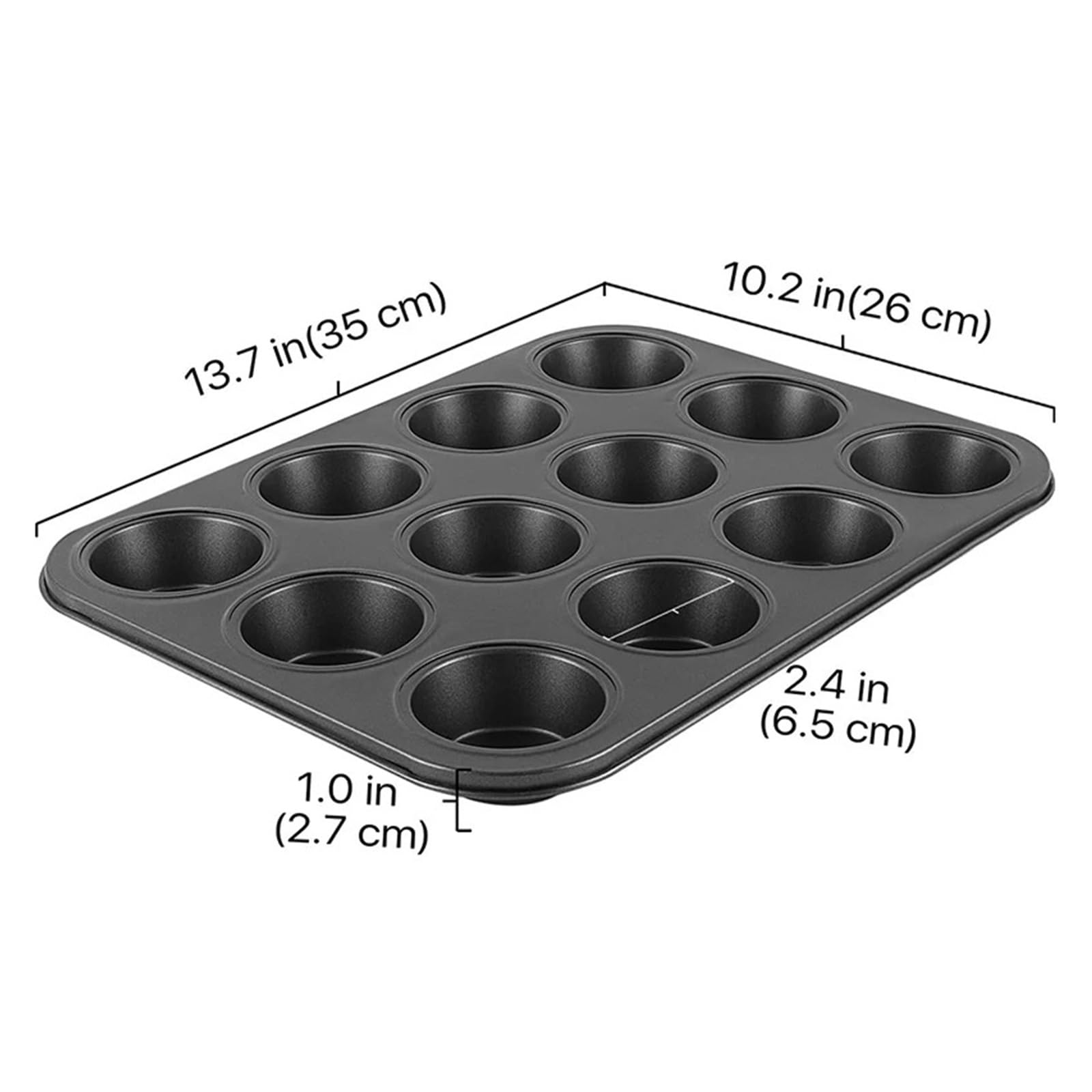 Plateau à muffins, moule cupcakes, moules antiadhésifs en acier au carbone de 12 tasses