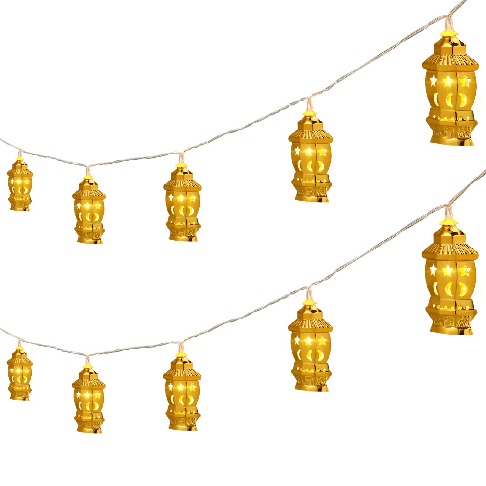 OSALADI10 LED Eid Mubarak String Light,Patio Lamp Decor Window Curtain Light Eid Decoration Outdoor Decor Ramadan Lights for Indoor Outdoor Led String Lights