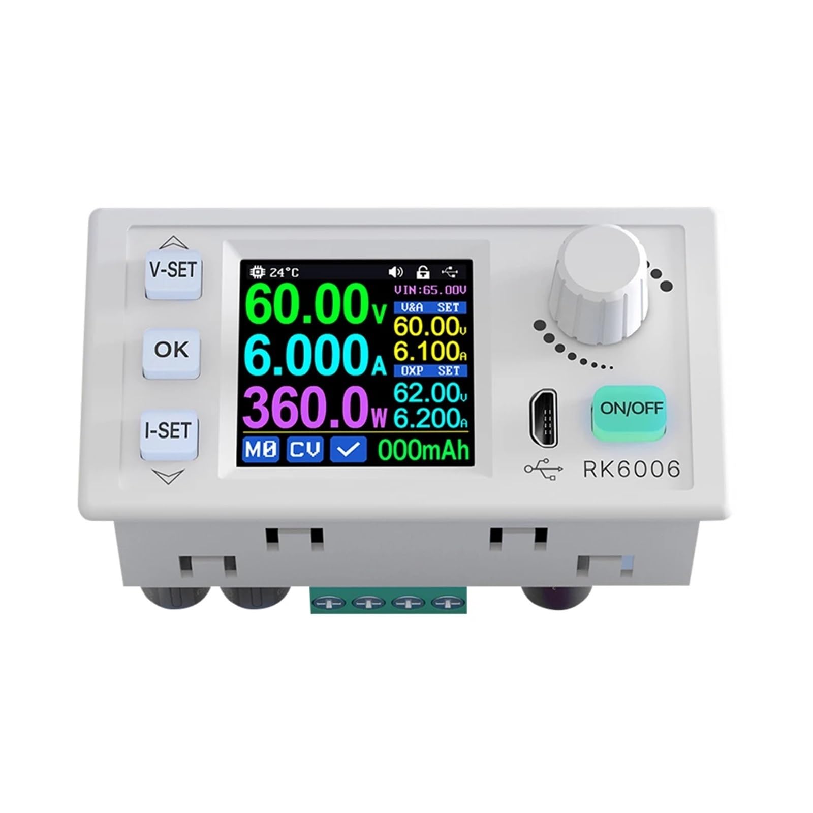 JVDDI LED Driver RK6006/RK6006-BT Regulated Power Supply Buck Converter 60V 6A Voltage Stabilized for Communication(RK6006 BT)