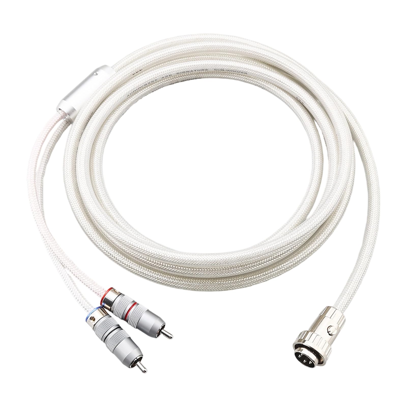Cavo audio da 4 pin DIN a 2 RCA con cavo di ricambio rivestito in argento per accessori di trasmissione home theater