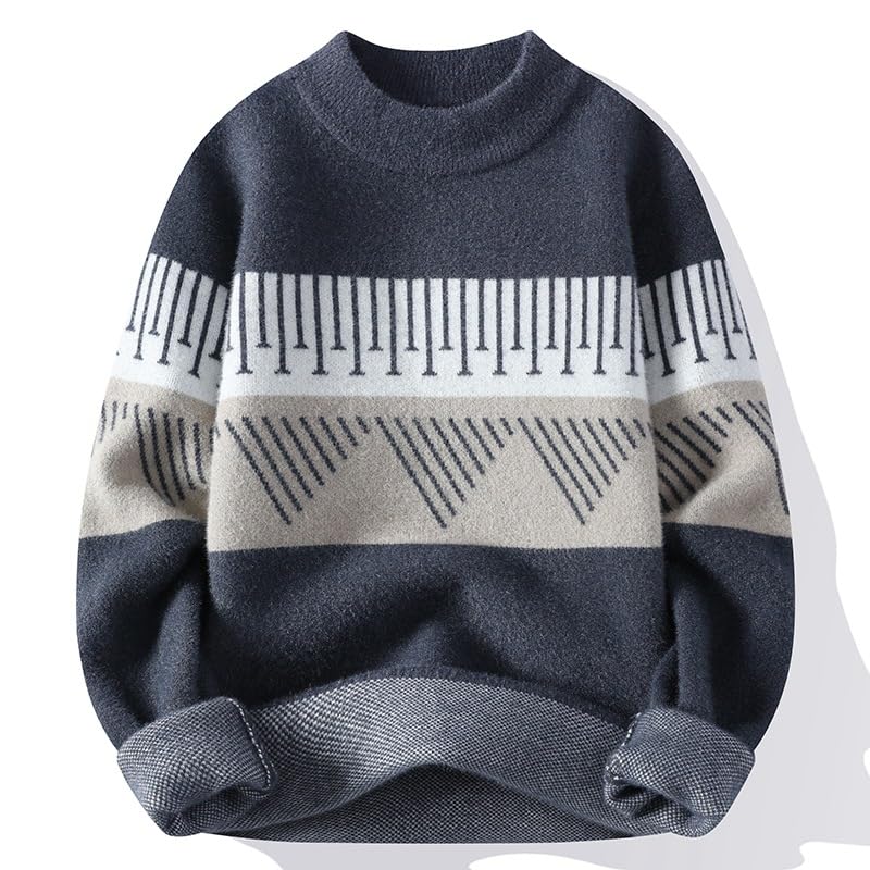 Men's Half-High Collar Long-Sleeve Undershirt Sweaters for Autumn and Winter.3