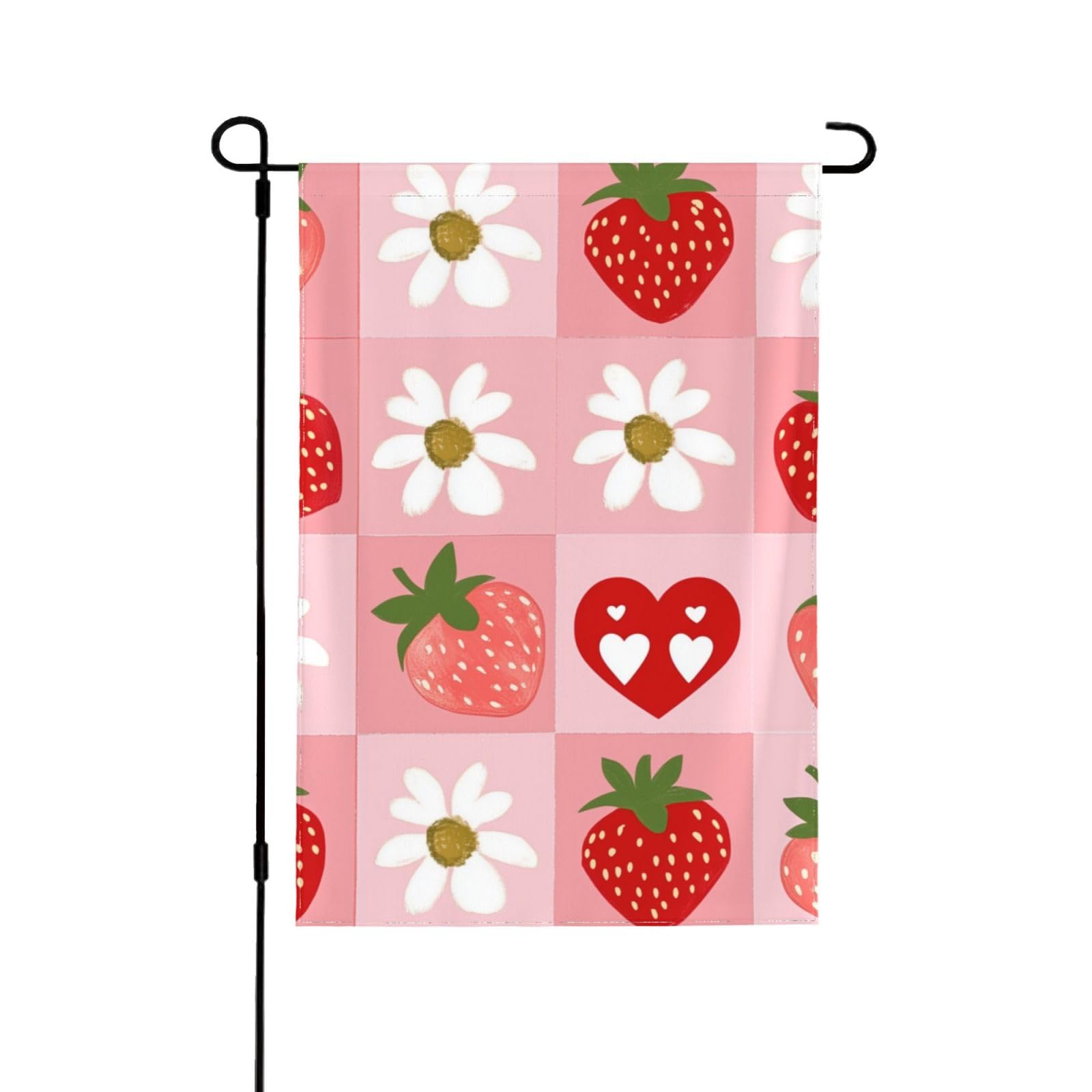 Garden Flag 28x40 Inch Double Sided Yard Flag Strawberries And Daisies Outdoor Garden Flag Decorations for Home
