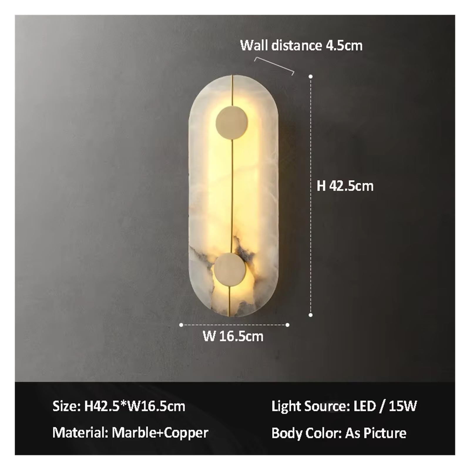 Applique Nordic Creative in Marmo, Rame E Oro, Moderna, per La Decorazione di Casa E Appartamento, Stile Semplice, con LED Bianchi, per Soggiorno.