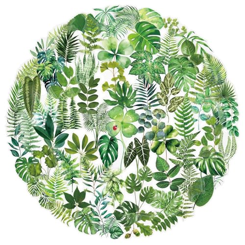 Image of Transparent Flora Leaf Scrapbook Stickers Plant Leaf Stickers(G100) | Transparent & Waterproof Sticker for Scrapbook Journal Water Bottle Kindle, DIY Crafts, Party Supplies