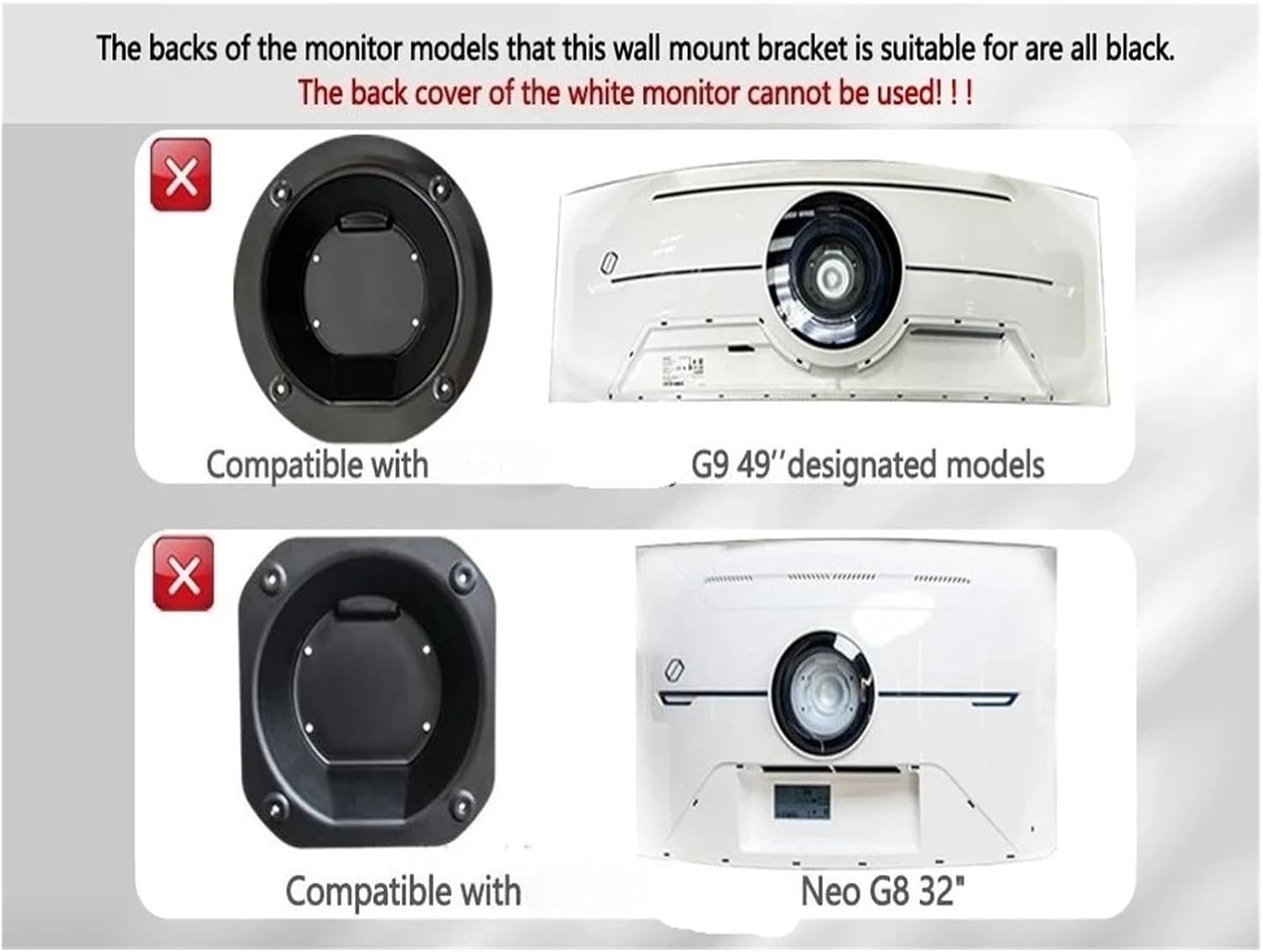 BN96-42913A BN61-14898A VESA Wall Mount Adapter Bracket ，Compatible for Odyssey ，G6 G7 27" 28" 32" 49 Inch Curved Monitor Mounting Plate