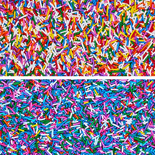 Image of Fancy Sprinkles Sundae Best Sprinkle Set | Classic & Deluxe Rainbow Crunchy Jimmies | Ice Cream, Cake, Cupcake & Cookie Decorating | Birthday & Summer Parties | 2 Pack (0.5c)
