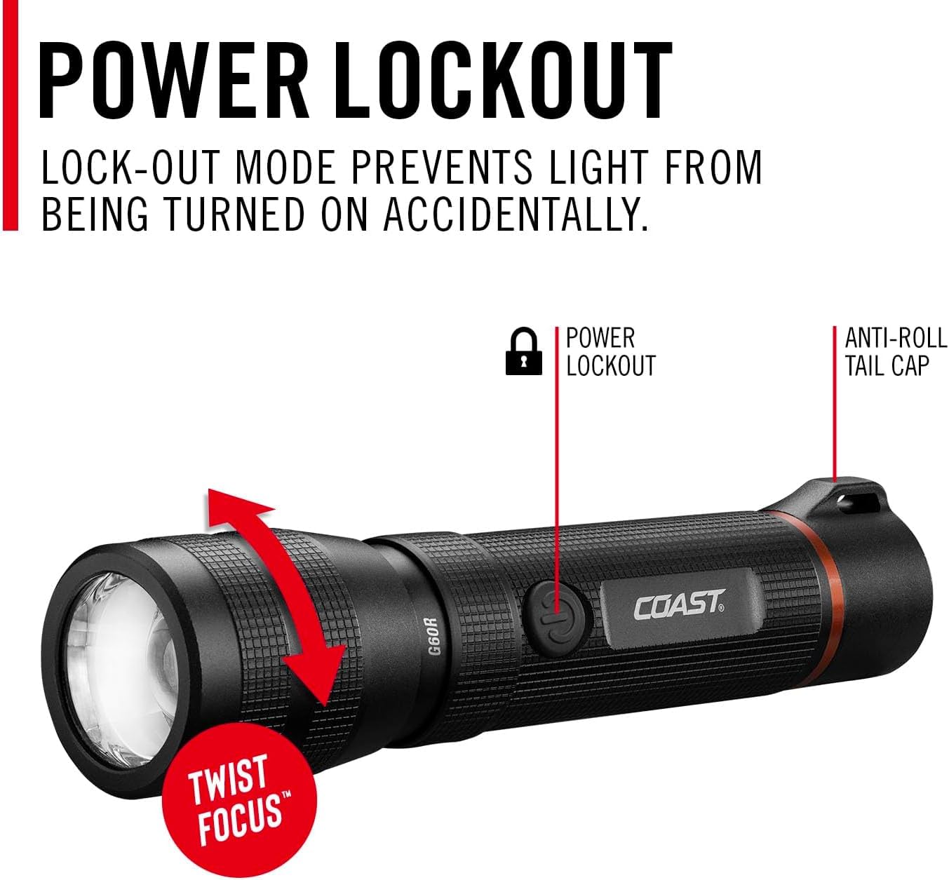 Coast 2 Stück G60R 1000 Lumen wasserdichte wiederaufladbare Taschenlampe