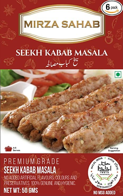 Mirza Sahab Seekh Kabab spice, 1.76 oz / 50 g, 6 Pack (B0B6C52DX5) Amazon Price History, Amazon Price Tracker