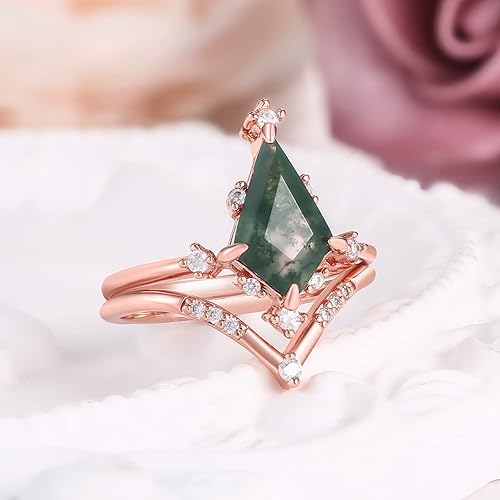 Miniatura 4 de LAZLUVU Anillos de compromiso de cristal, anillos de boda chapados en oro, anillo de boda para mujer