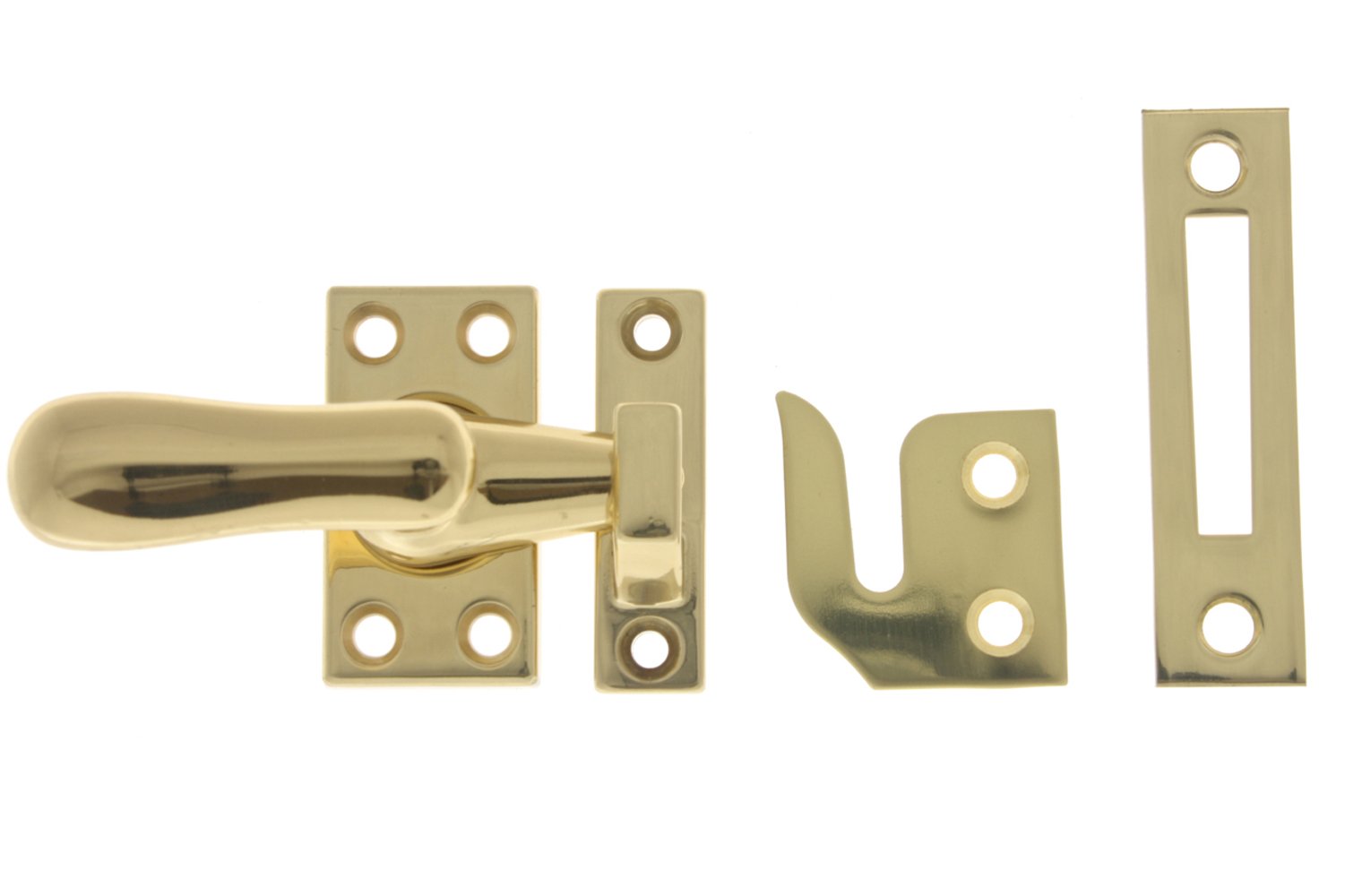 idh by St. Simons 21014-003 Professional Grade Quality Solid Large Casement Fastener, Polished Brass