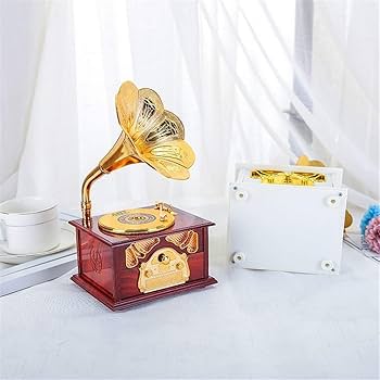 Amazon.co.jp: Haitao クリエイティブ蓄音機形オルゴール