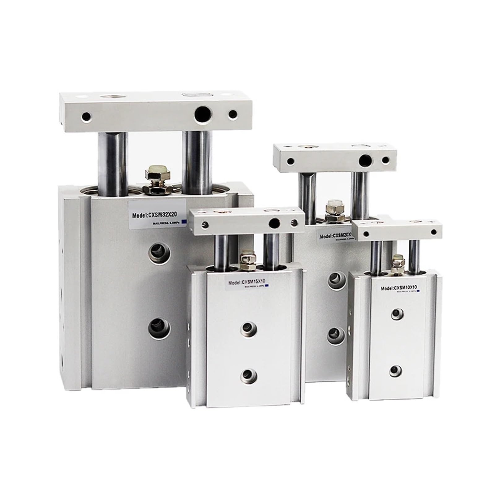 Vérin pneumatique CXSM15 anti-rotation à double tige pour mouvement fluide