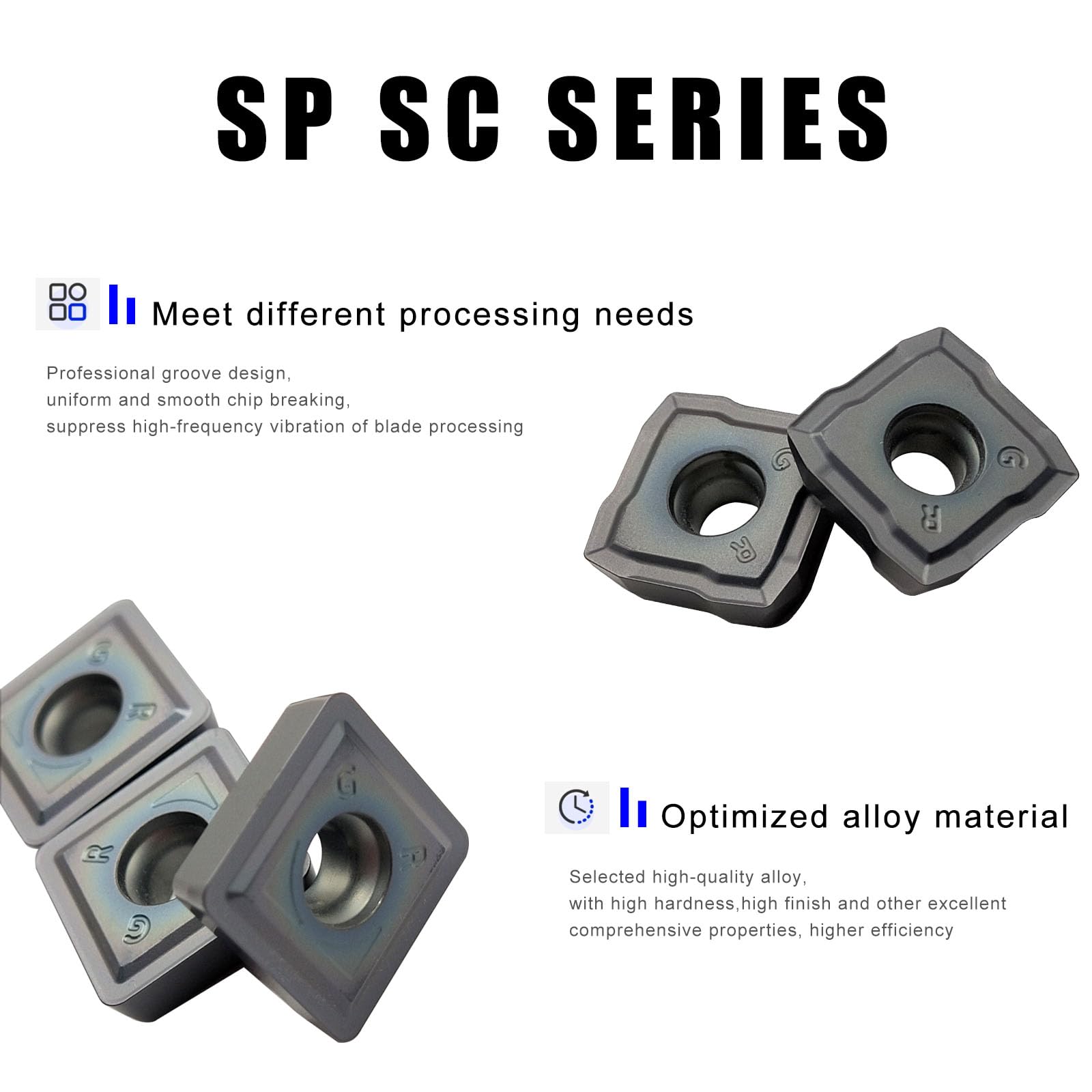 20-częściowy zestaw płyt z twardego metalu SCGX05/SPGX05 do wierteł z twardego metalu do wierteł z serii 880 (SCGX050305-GR+SPGX050305-GR)