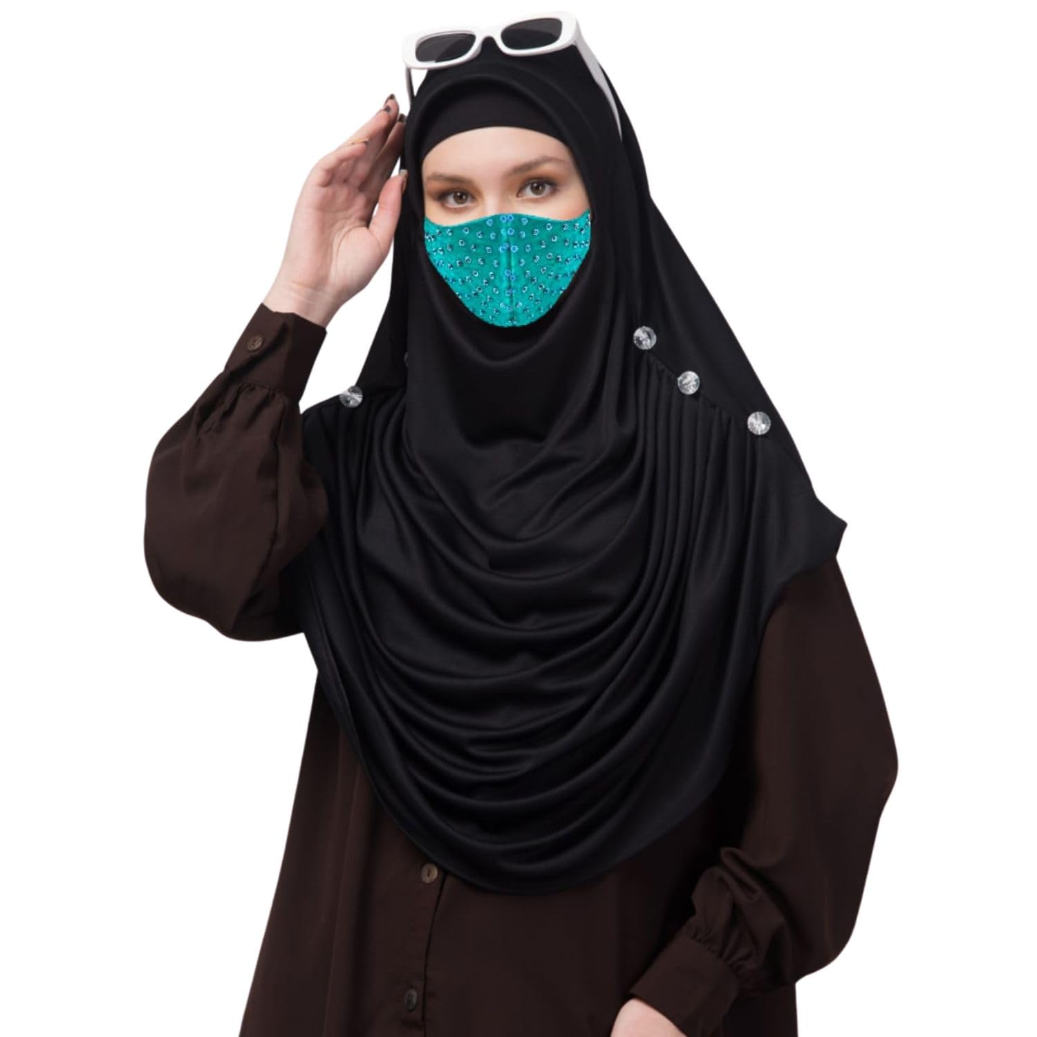 Bashariya Stylish Khimar| Hijab For Girls & Women| 100% Polyster| Stretchable Fabric| No Mask
