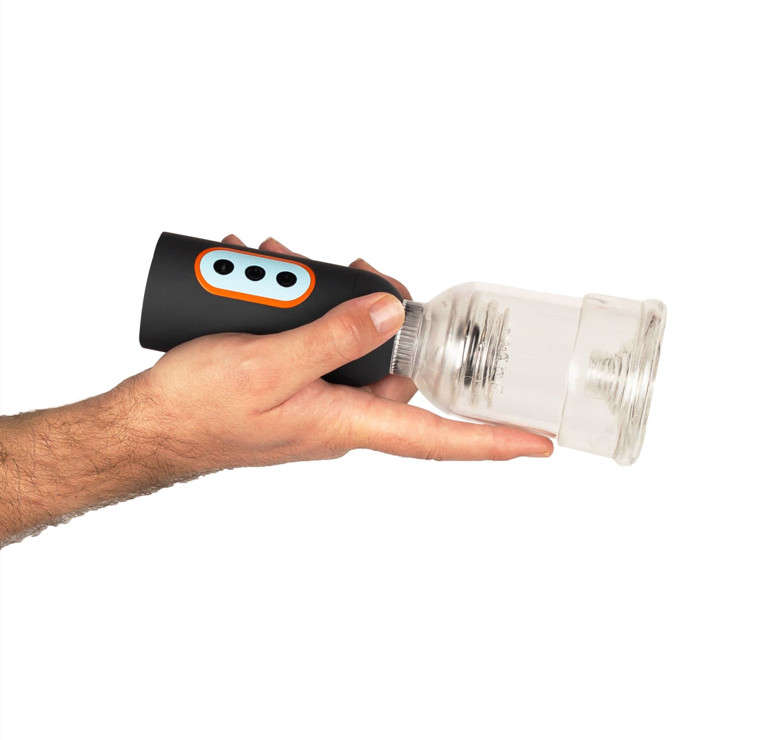 CS07 Bomba de Pene Vibrante de Lujo - Juguetes Sexuales para Hombre para un Pene más Grande - Bomba de Vacio Pene Alargador con 5 Vibraciones y Función de Succión - Transparente/Negro