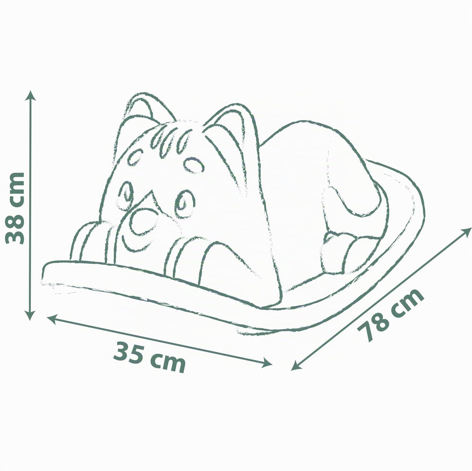 Smoby Life Balancín Gato Verde - Asiento Ergonómico, Orejas para Agarre, Anti-UV, Plástico Reciclado – Juego infantil aire libre,+ 18 Meses (7600830108)