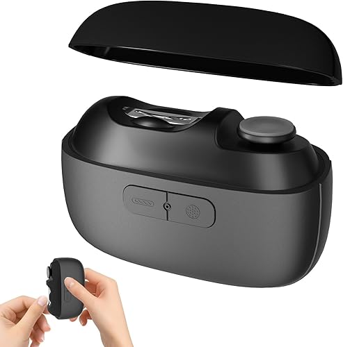 Miniatura 7 de Cortaúñas eléctrico para cortar uñas: pulidor de uñas automático 3 en 1 con luz LED, almacenamiento de clips, 2 velocidades, cortador de uñas